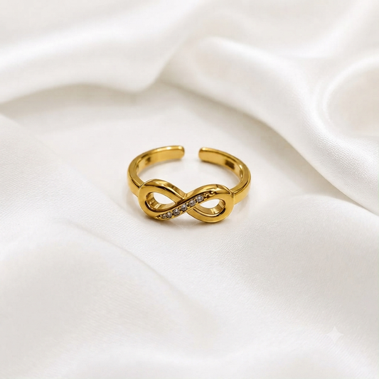 Dainty Crystal Infinity Ring