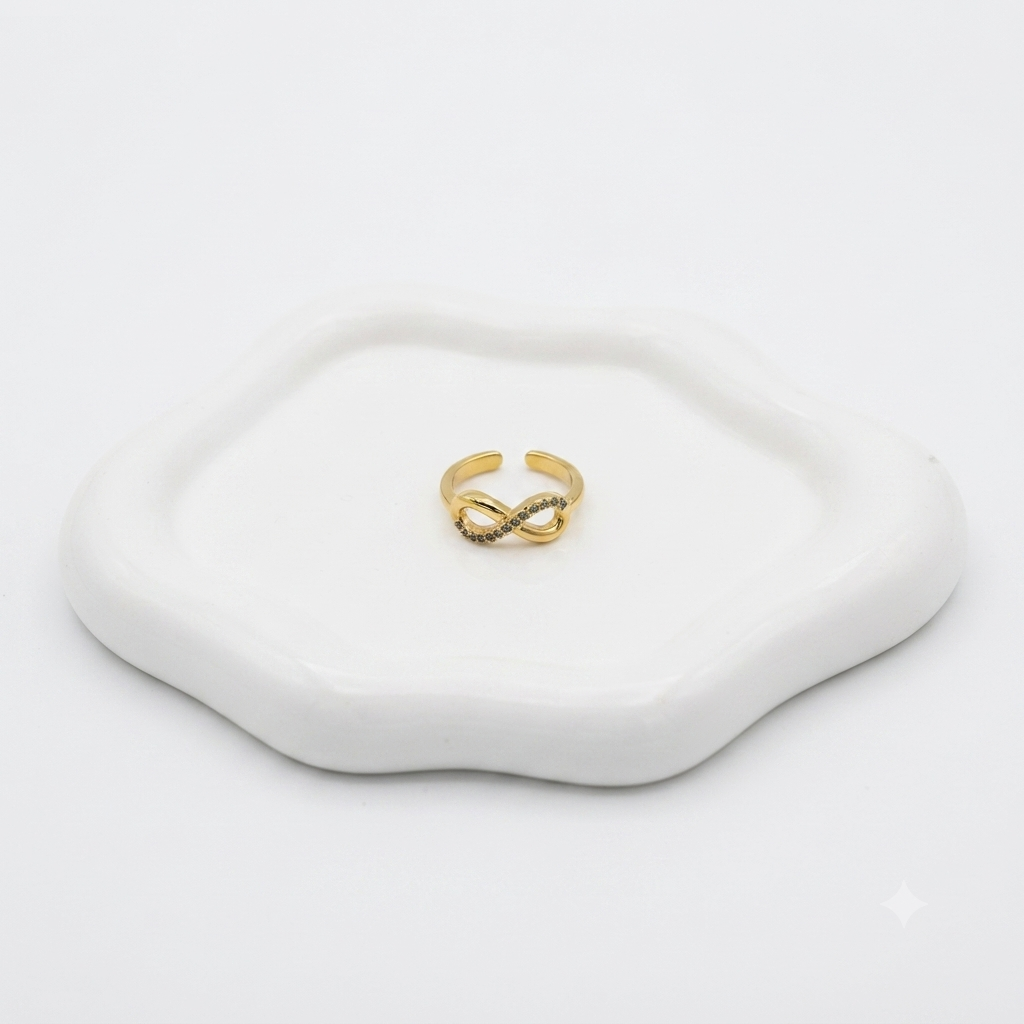 Dainty Crystal Infinity Ring