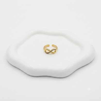 Dainty Crystal Infinity Ring