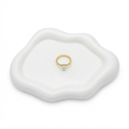 Pear Crystal Gold Ring