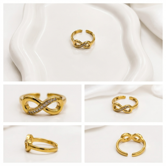 Dainty Crystal Infinity Ring